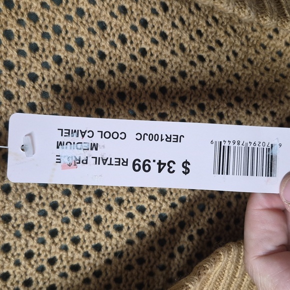 J. J. Women's Tan Knitted Cardigan with Button Accent Medium - Picture 8 of 10